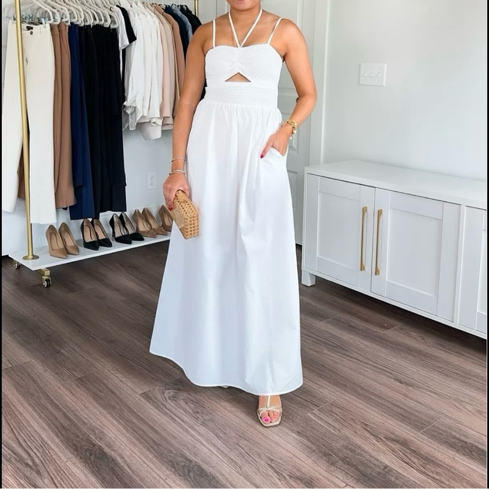 Smocked Cut Out Maxi Sundress